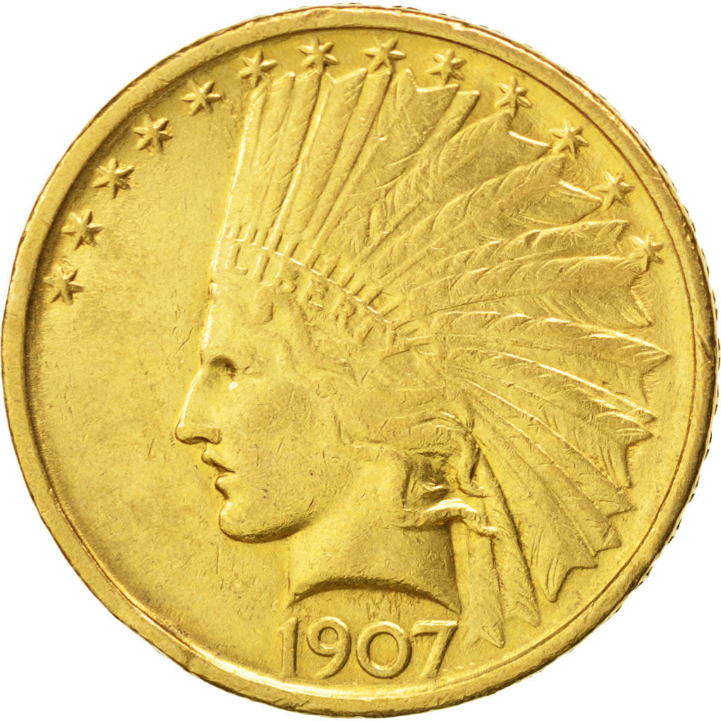 Etats-Unis, 10 Dollars Or tête d'Indien 1907 Philadelphie, KM 125