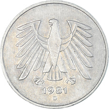 Moneda, Alemania, 5 Mark, 1981