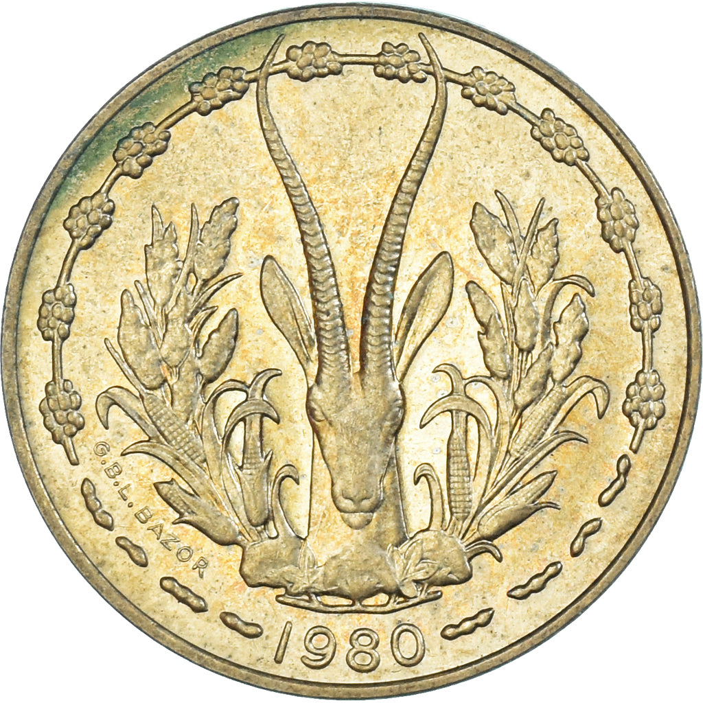 Moeda, Estados da África Ocidental, 10 Francs, 1980