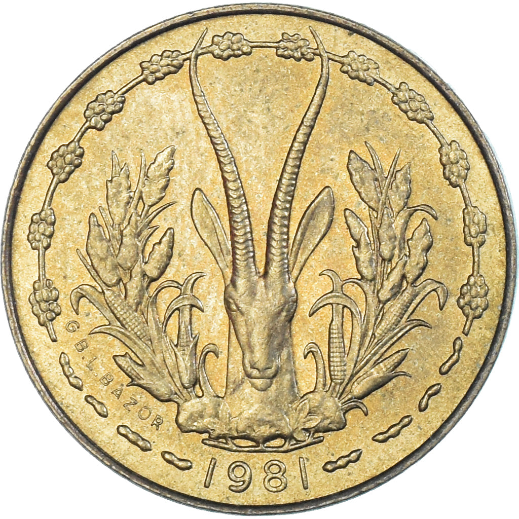 Moeda, Estados da África Ocidental, 5 Francs, 1981