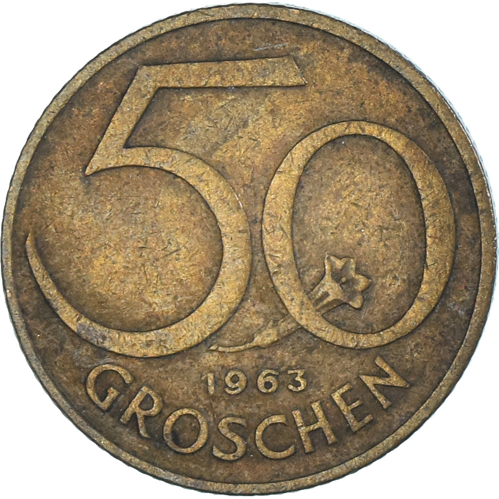 Moeda, Áustria, 50 Groschen, 1963