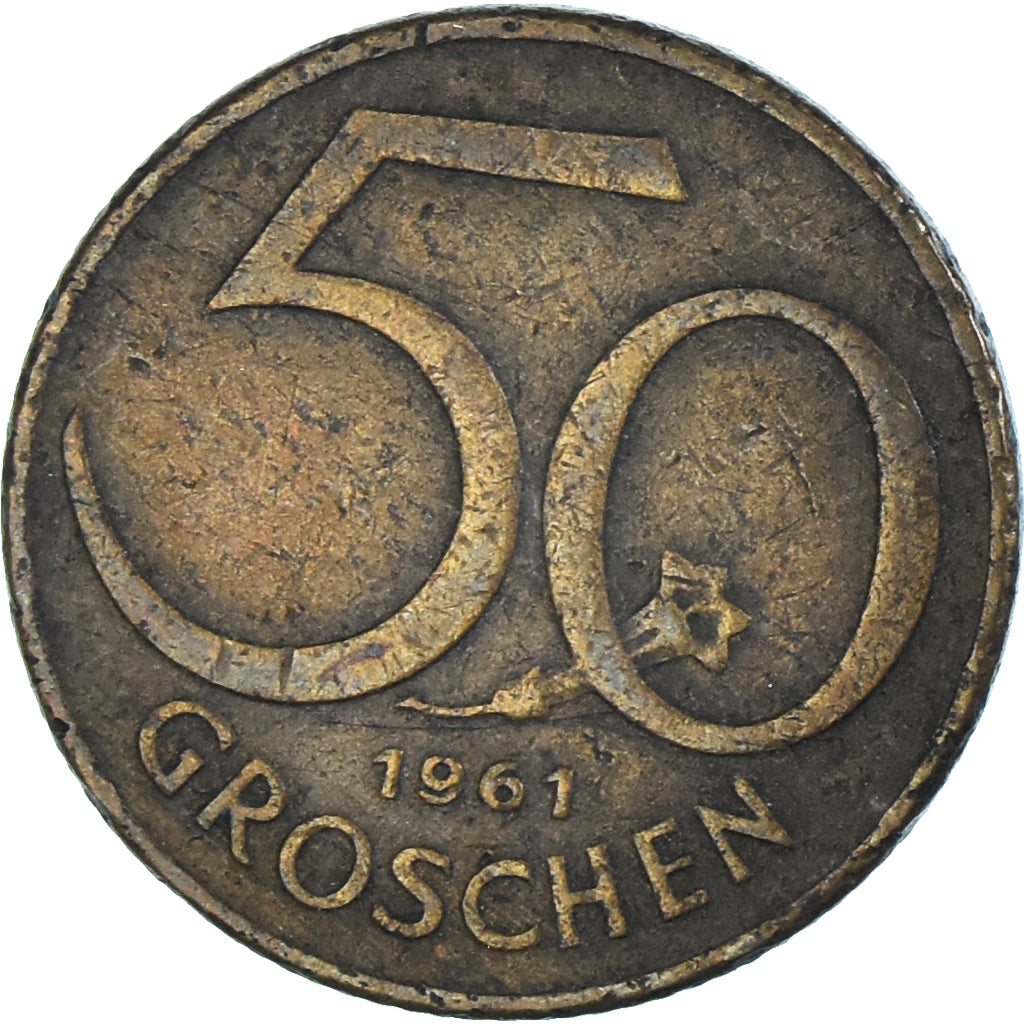 Moeda, Áustria, 50 Groschen, 1961