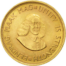 SOUTH AFRICA, 2 Rand, 1966, KM #64, AU(55-58), Gold, 8.00
