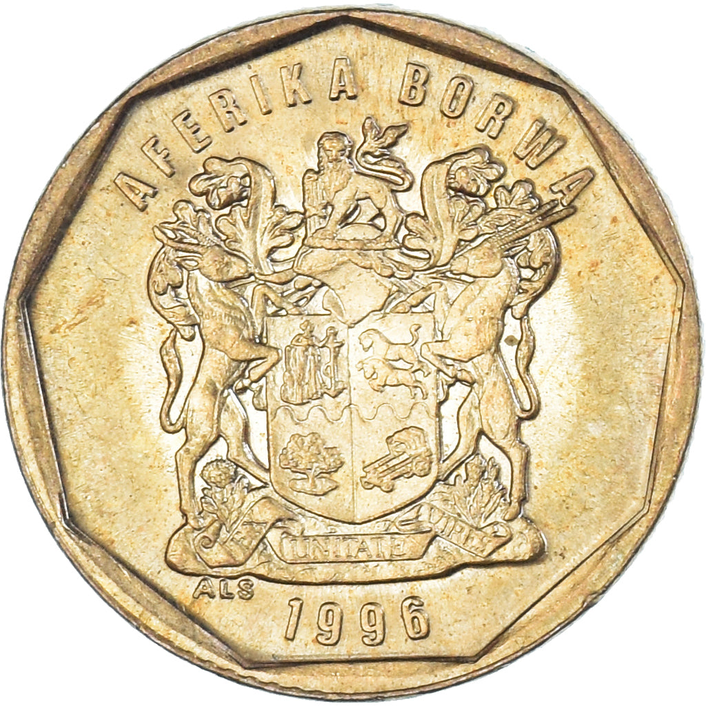 Coin, South Africa, 20 Cents, 1996