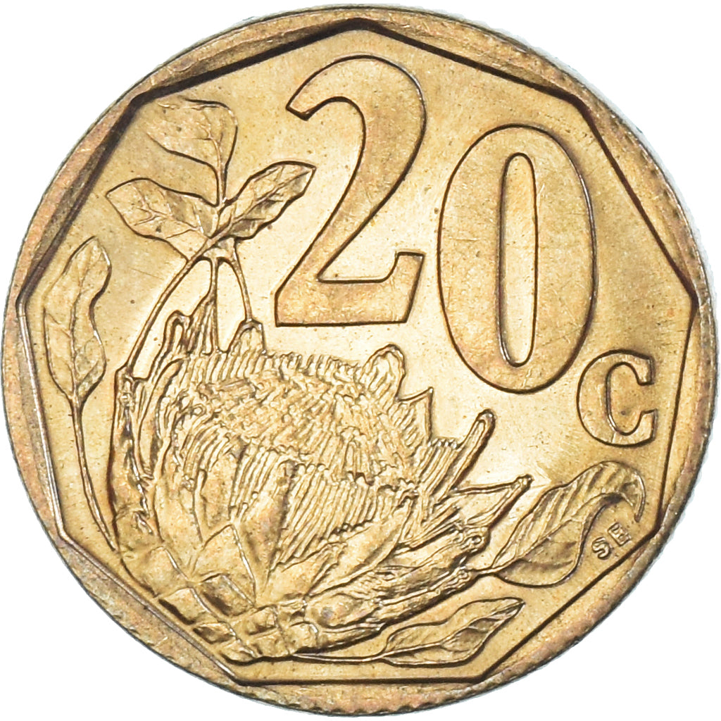 Coin, South Africa, 20 Cents, 1996