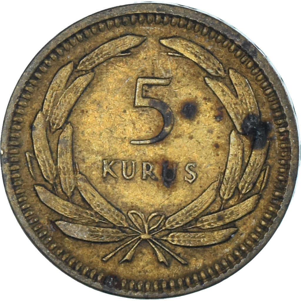 Moneta, Turchia, 5 Kurus, 1950