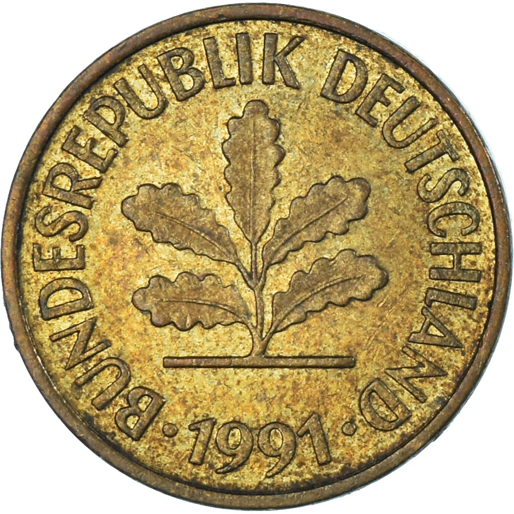 Moneta, Germania, 5 Pfennig, 1991