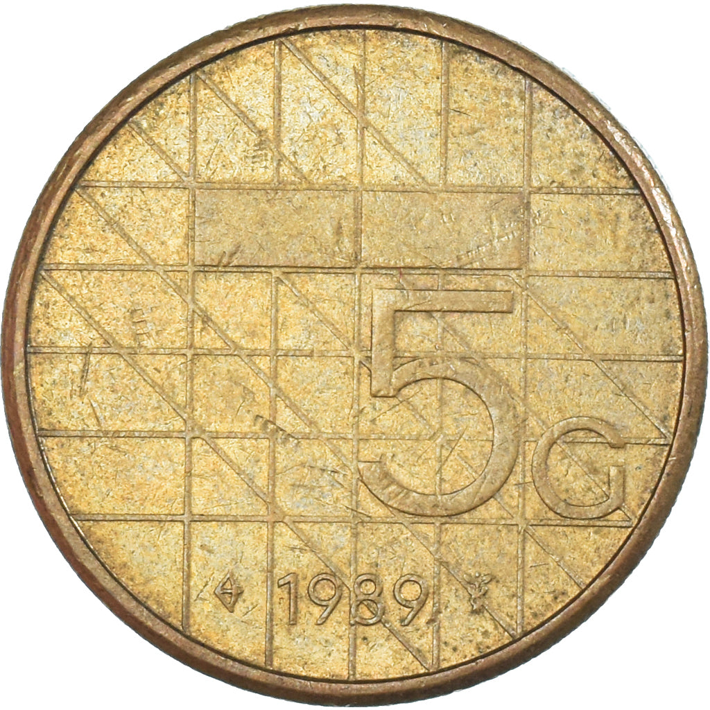 Moneta, Paesi Bassi, 5 Gulden, 1989