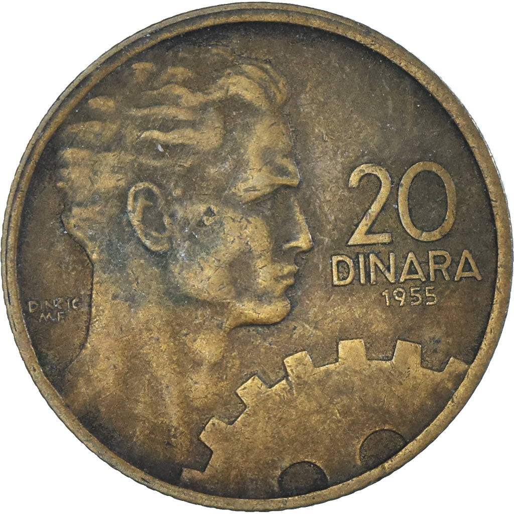 Münze, Jugoslawien, 20 Dinara, 1955