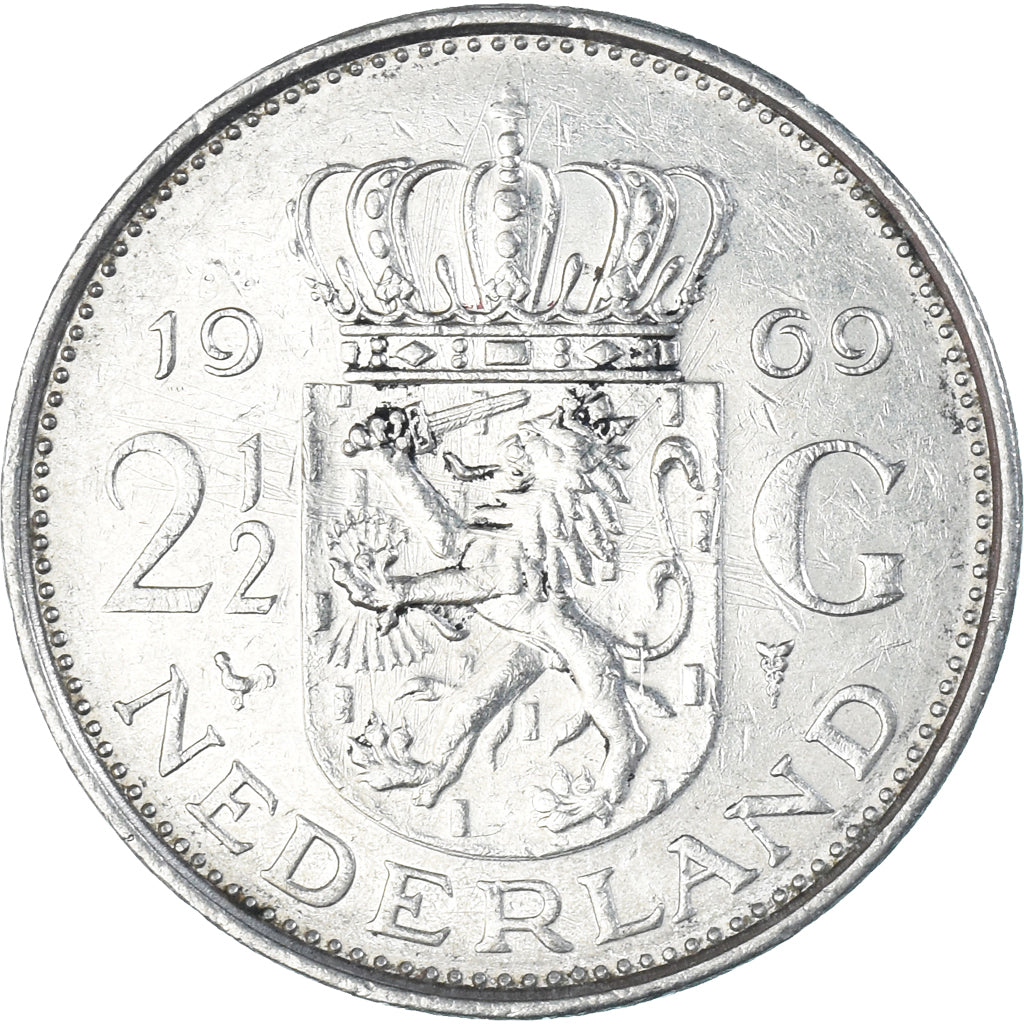 Moneda, Países Bajos, 2-1/2 Gulden, 1969