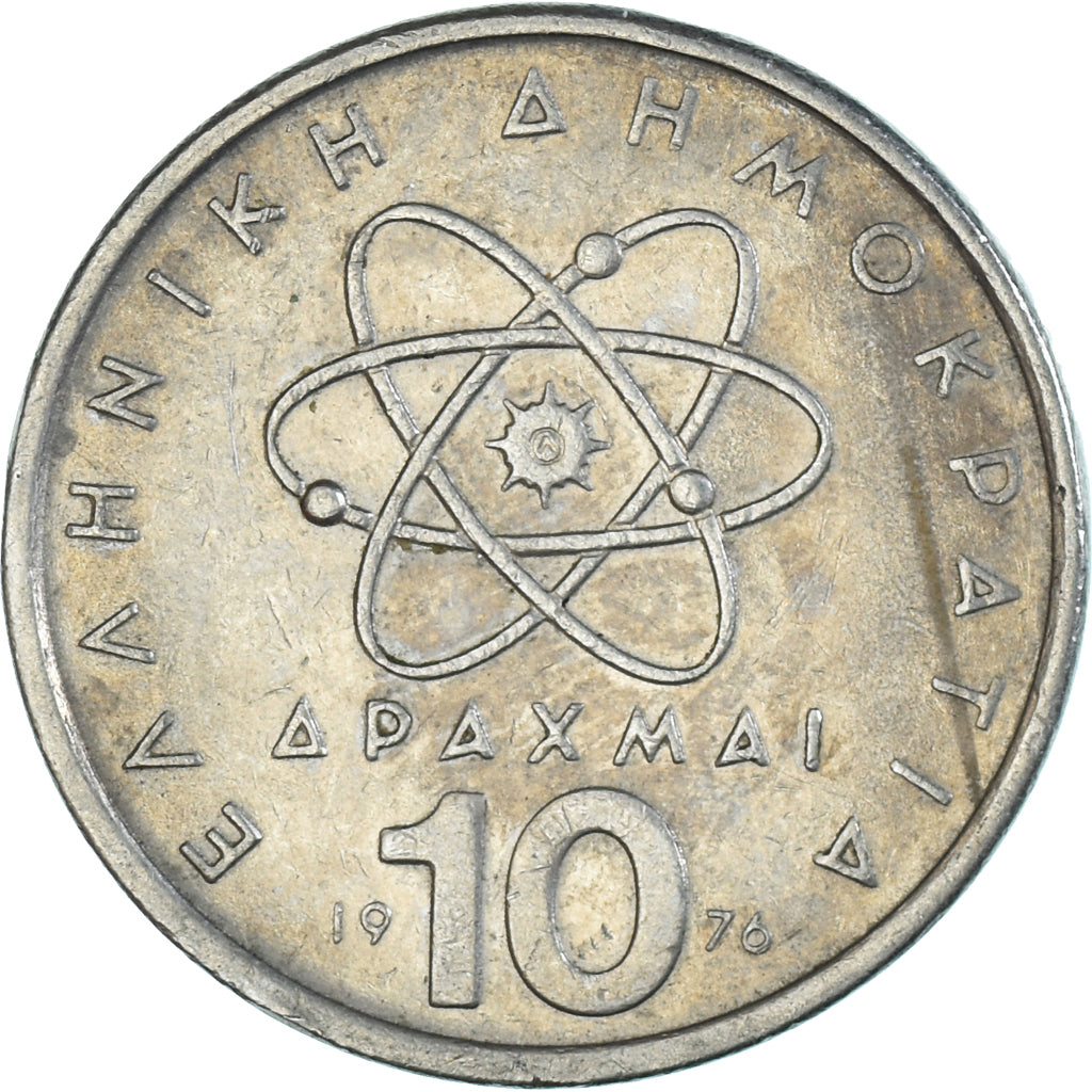 Coin, Greece, 10 Drachmai, 1976