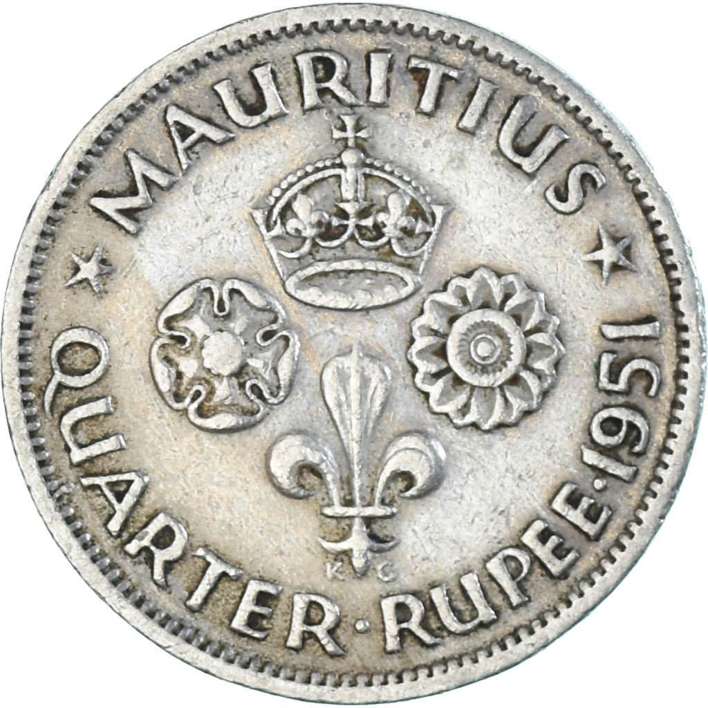 Coin, Mauritius, 1/4 Rupee, 1951