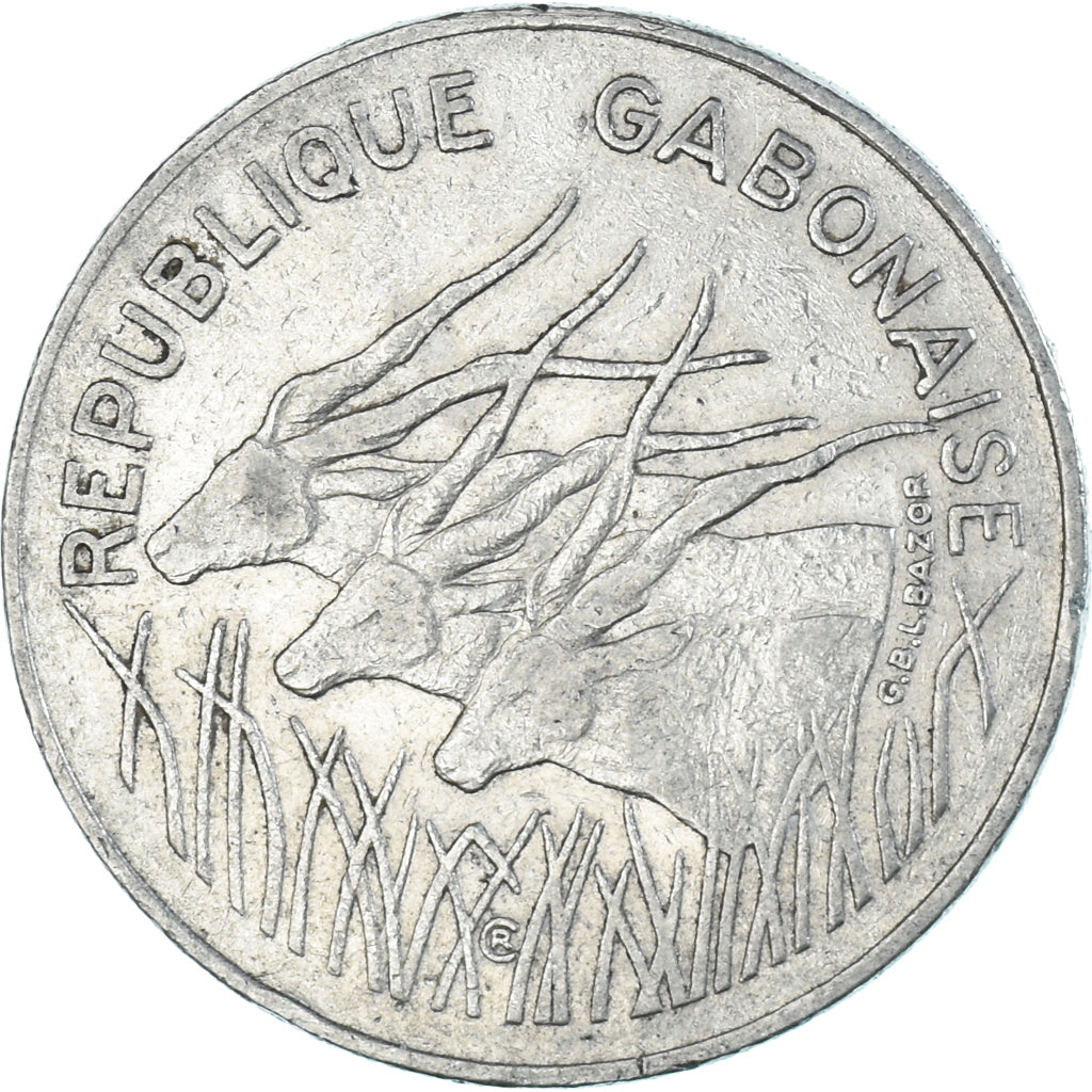 Munten, Gabon, 100 Francs, 1977