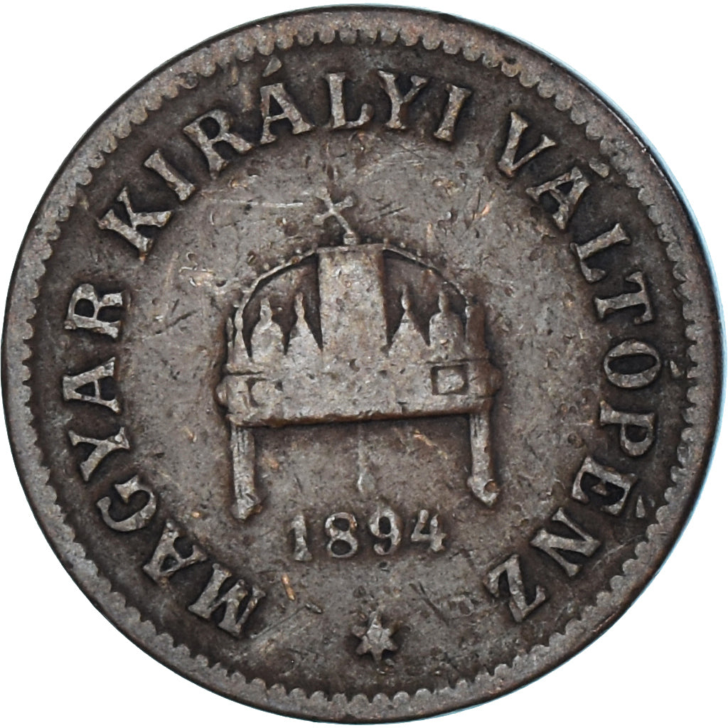 Monnaie, Hongrie, 2 Filler, 1894