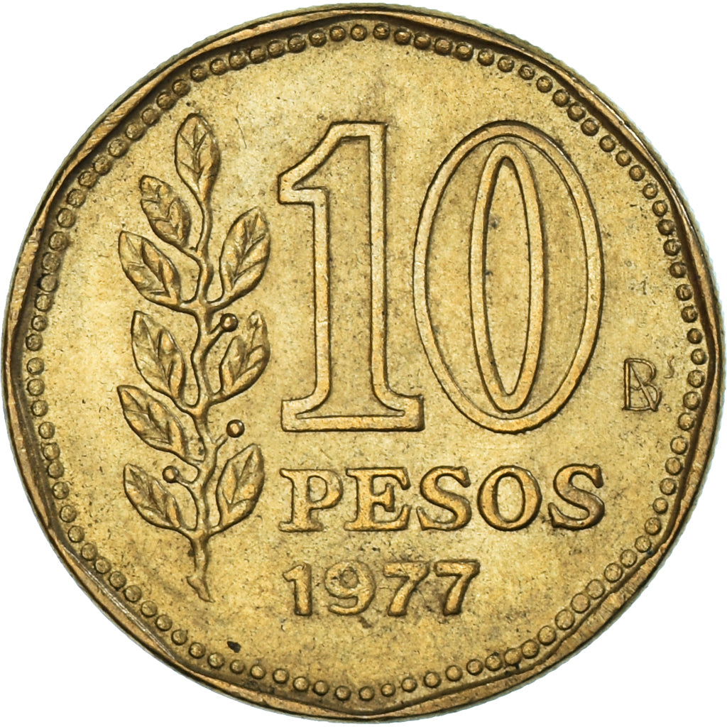 Monnaie, Argentine, 10 Pesos, 1977