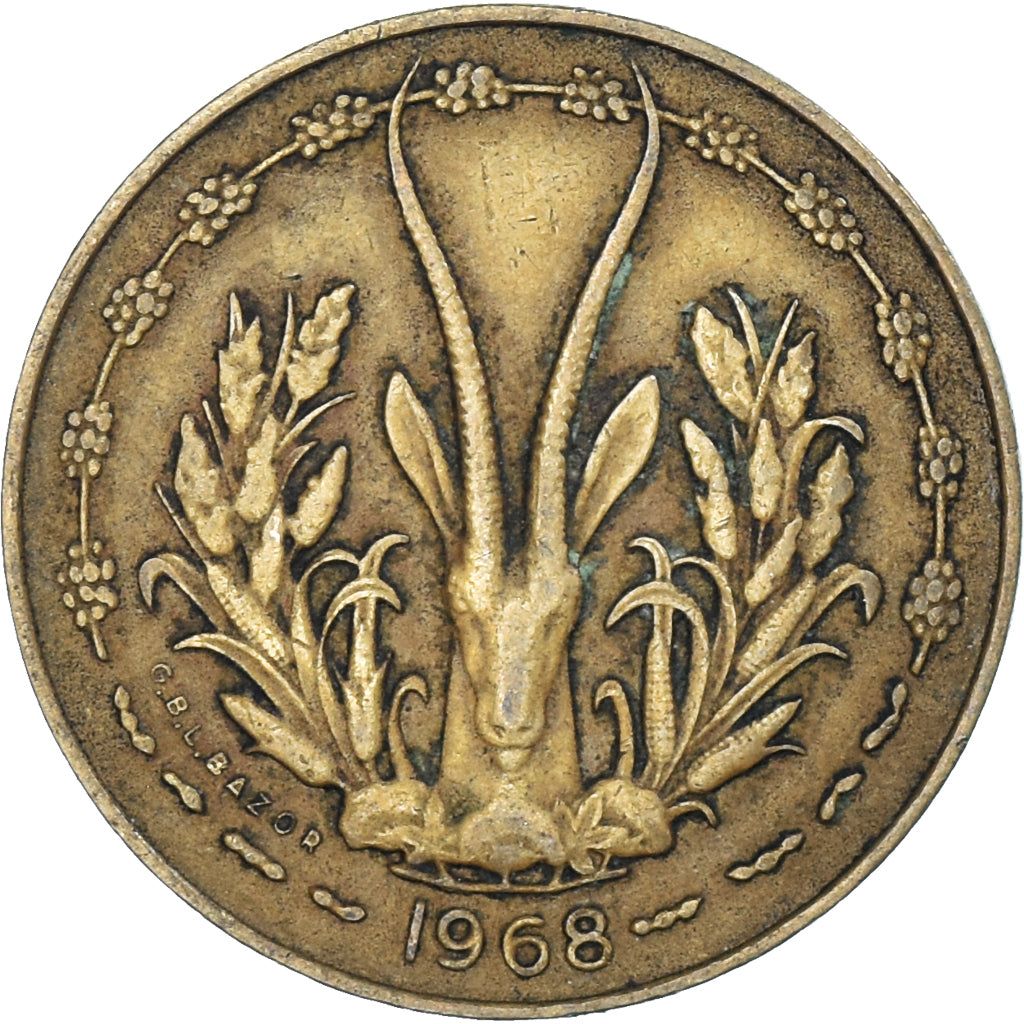 Coin, West African States, 10 Francs, 1968