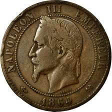 Moneta, Francia, Napoleon III, Napoléon III, 10 Centimes, 1864, Bordeaux, MB+