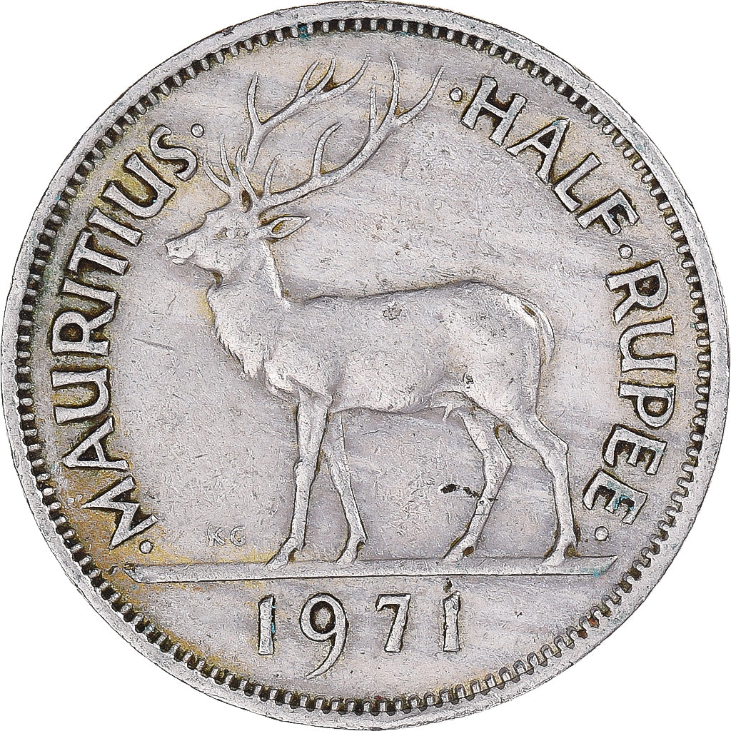 Coin, Mauritius, 1/2 Rupee, 1971
