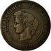 Moneta, Francia, Cérès, 5 Centimes, 1880, Paris, MB, Bronzo, KM:821.1