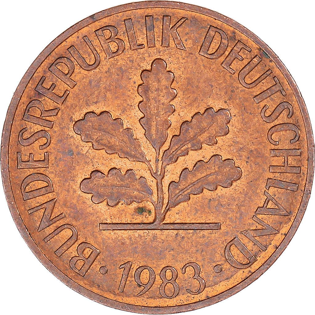 Coin, Germany, 2 Pfennig, 1983