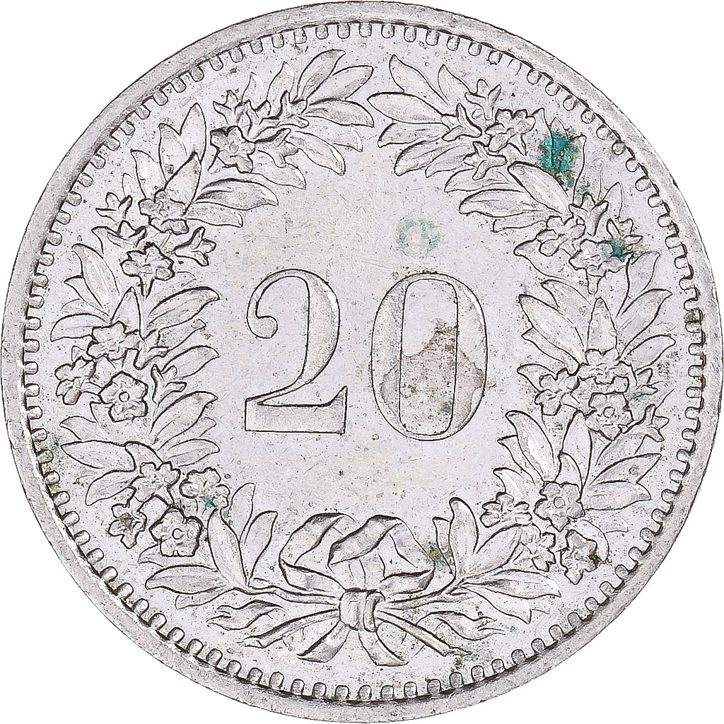 Munten, Zwitserland, 20 Rappen, 1977