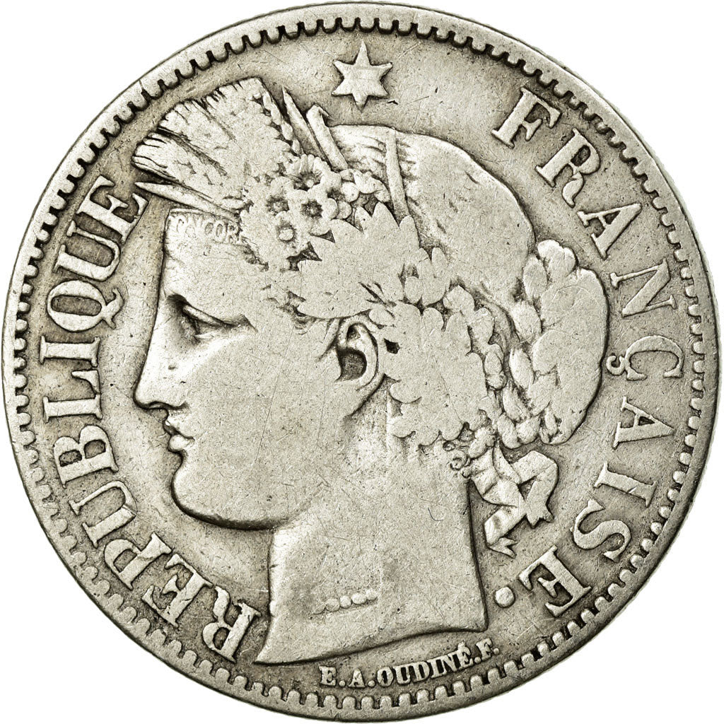 Coin, France, Cérès, 2 Francs, 1870, Paris, VF(20-25), Silver, KM:817.1