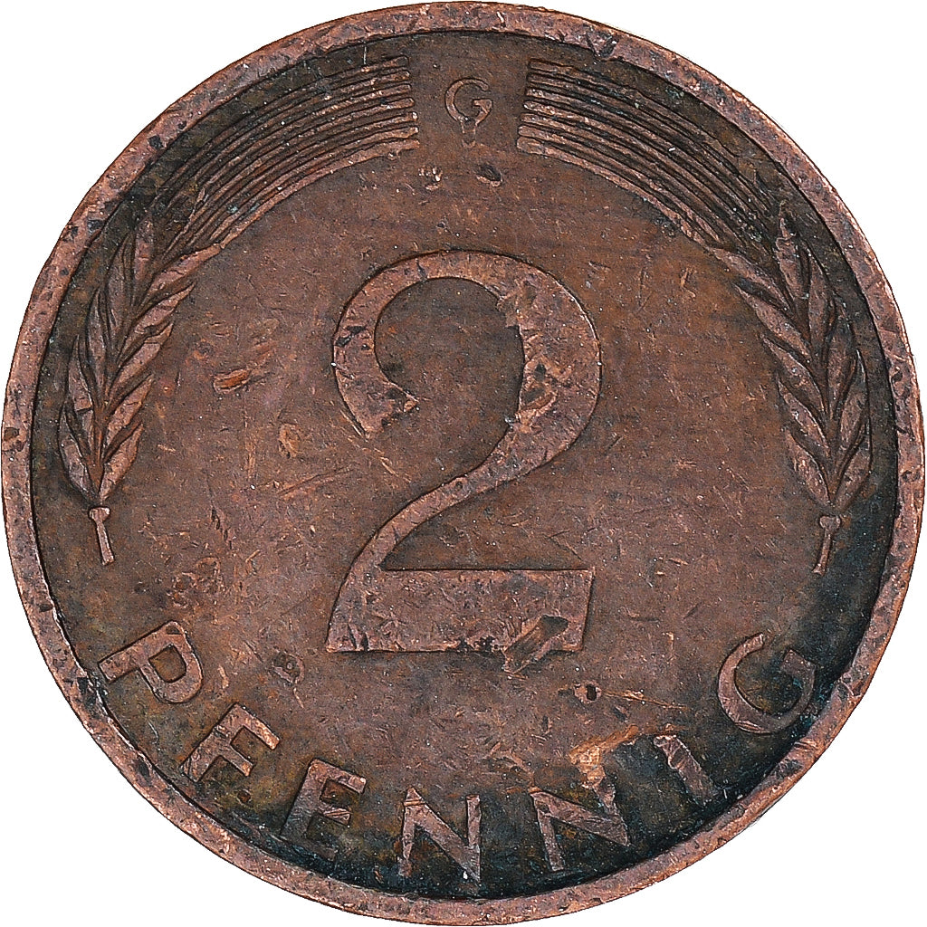 Moeda, Alemanha, 2 Pfennig, 1975