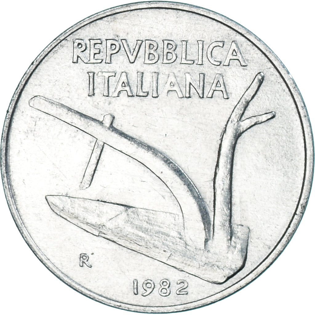 Moeda, Itália, 10 Lire, 1982