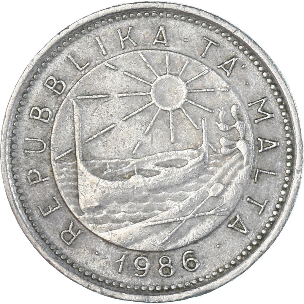 Coin, Malta, 10 Cents, 1986