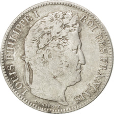 FRANCE, Louis-Philippe, Franc, 1835, Paris, KM #748.1, VF(20-25), Silver,...