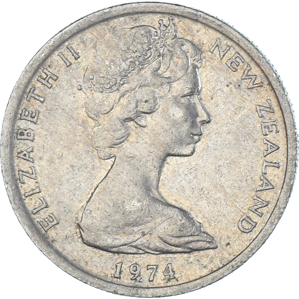 Coin, New Zealand, 5 Cents, 1974