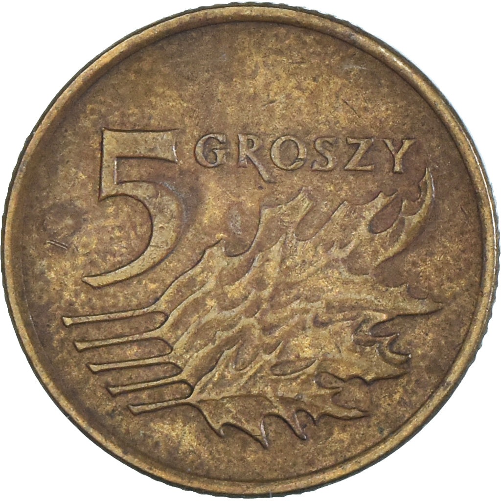 Moneta, Polonia, 5 Groszy, 1992