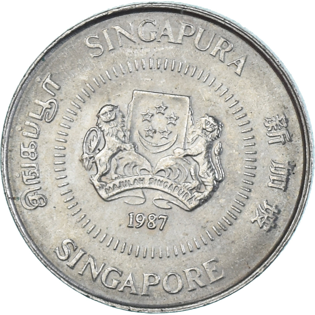 Münze, Singapur, 10 Cents, 1987
