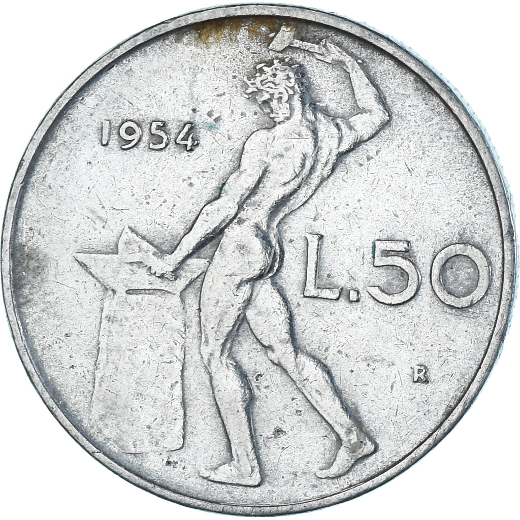 Coin, Italy, 50 Lire, 1954