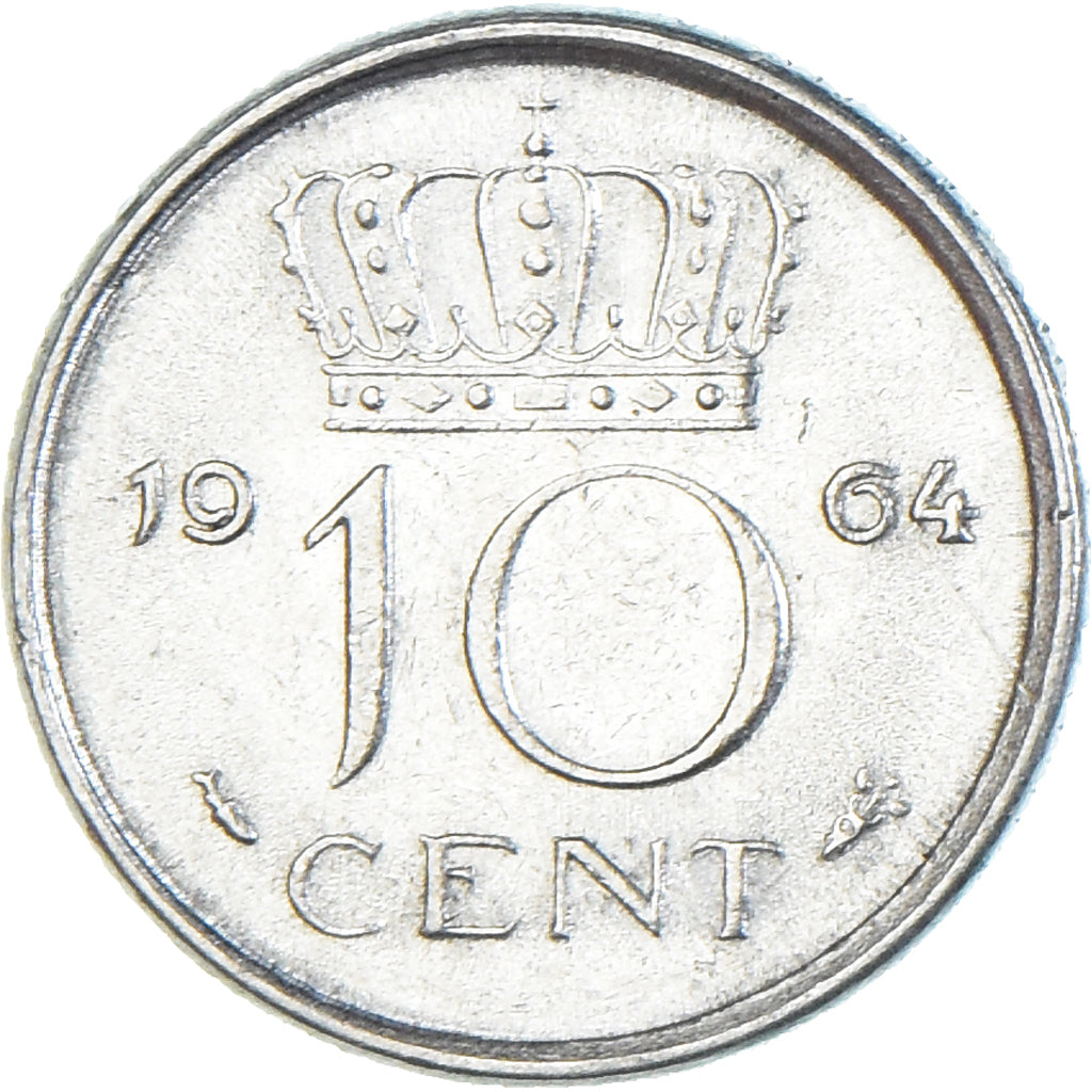 Moeda, Países Baixos, 10 Cents, 1964