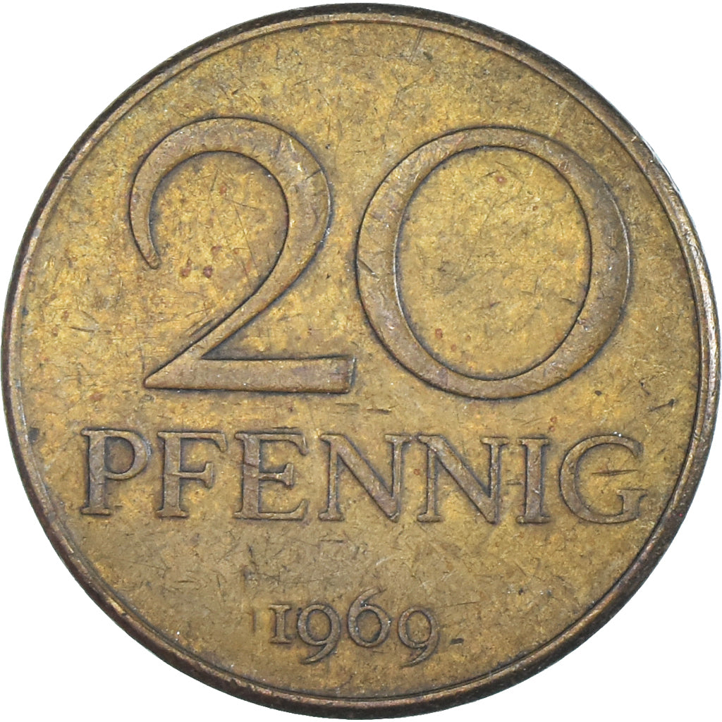 Moneta, REPUBBLICA DEMOCRATICA TEDESCA, 20 Pfennig, 1969