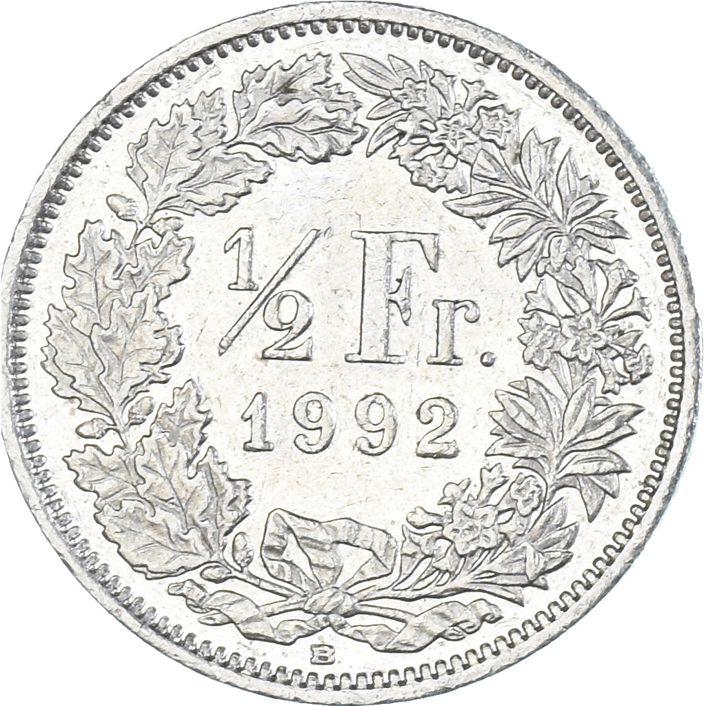 Moneda, Suiza, 1/2 Franc, 1992