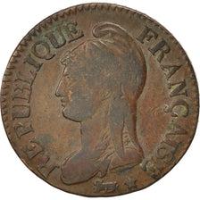 FRANCE, Dupré, 5 Centimes, 1799, Metz, KM #640.2, VF(20-25), Bronze, Gadoury #..