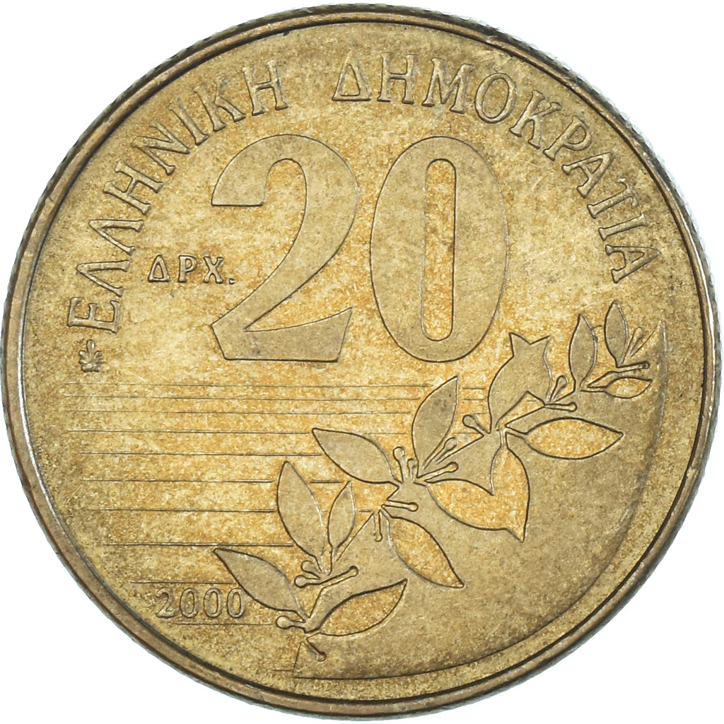 Moneda, Grecia, 20 Drachmes, 2000