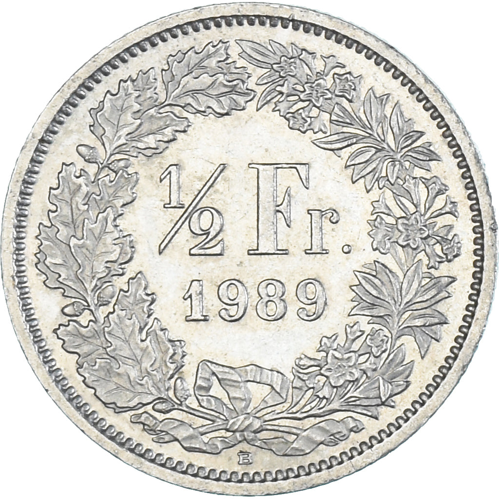 Münze, Schweiz, 1/2 Franc, 1989