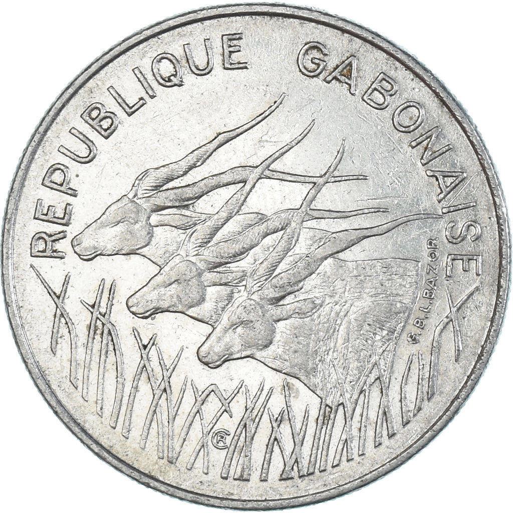 Moeda, Gabão, 100 Francs, 1972