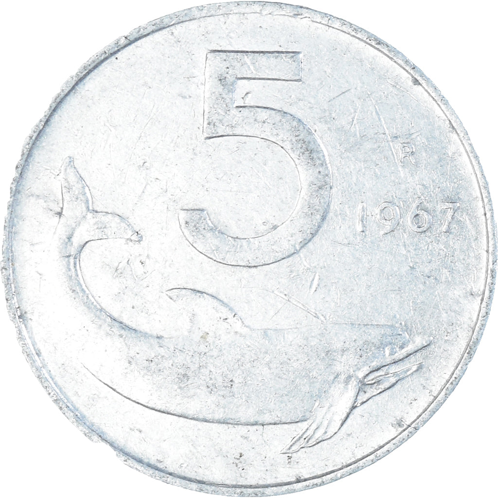Moneta, Włochy, 5 Lire, 1967