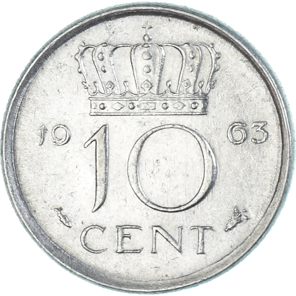 Moeda, Países Baixos, 10 Cents, 1963