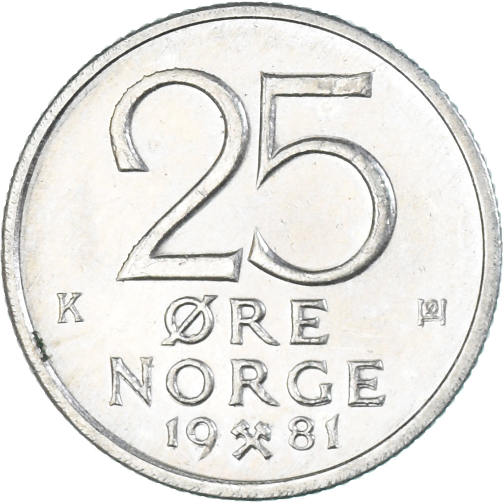 Moneta, Norwegia, 25 Öre, 1981