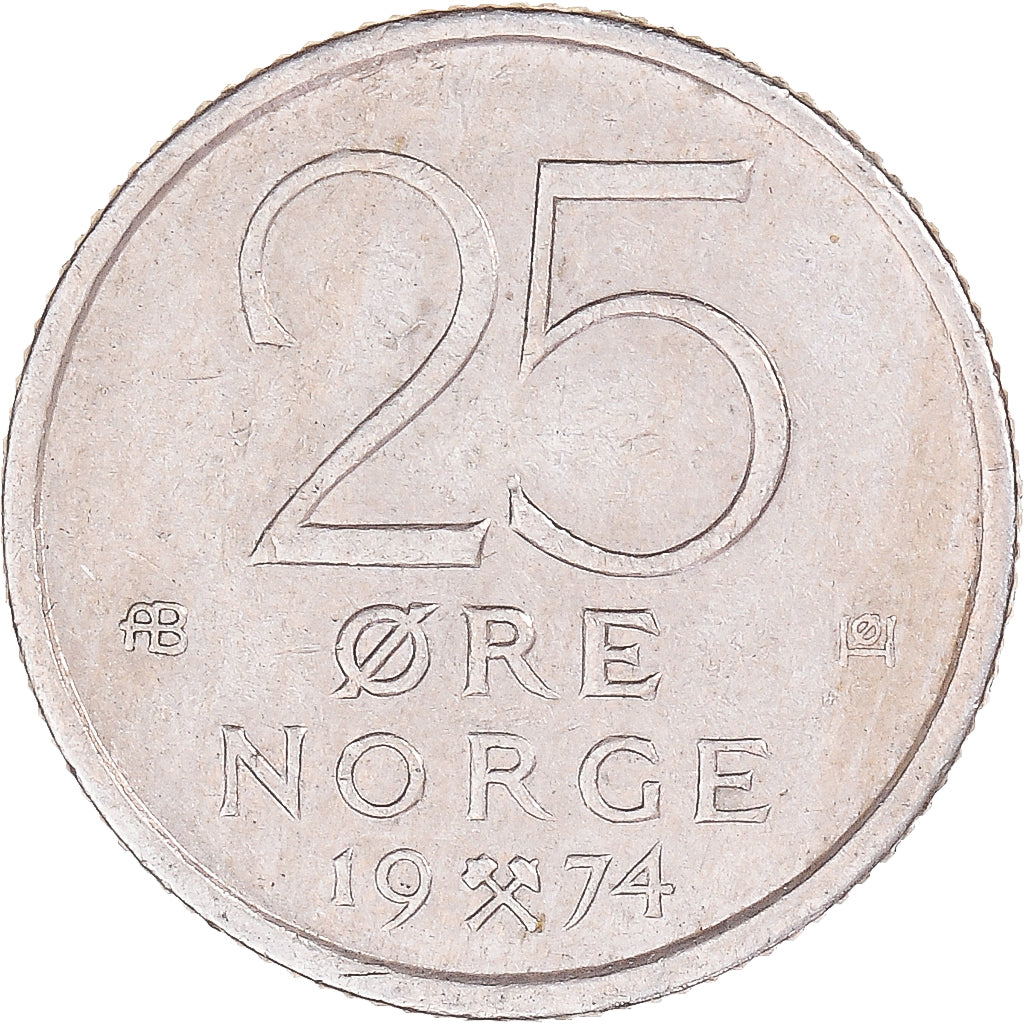 Moneda, Noruega, 25 Öre, 1974