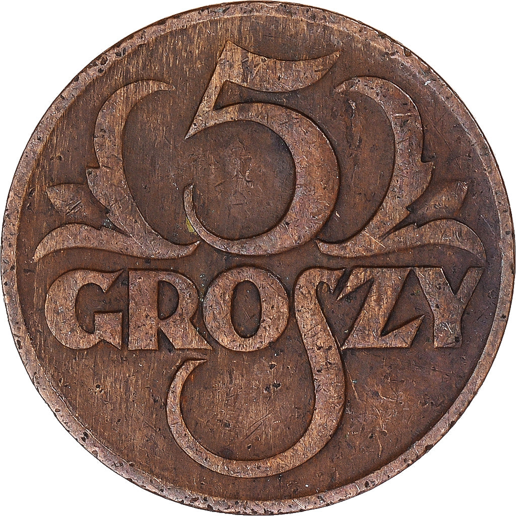 Monnaie, Pologne, 5 Groszy, 1928