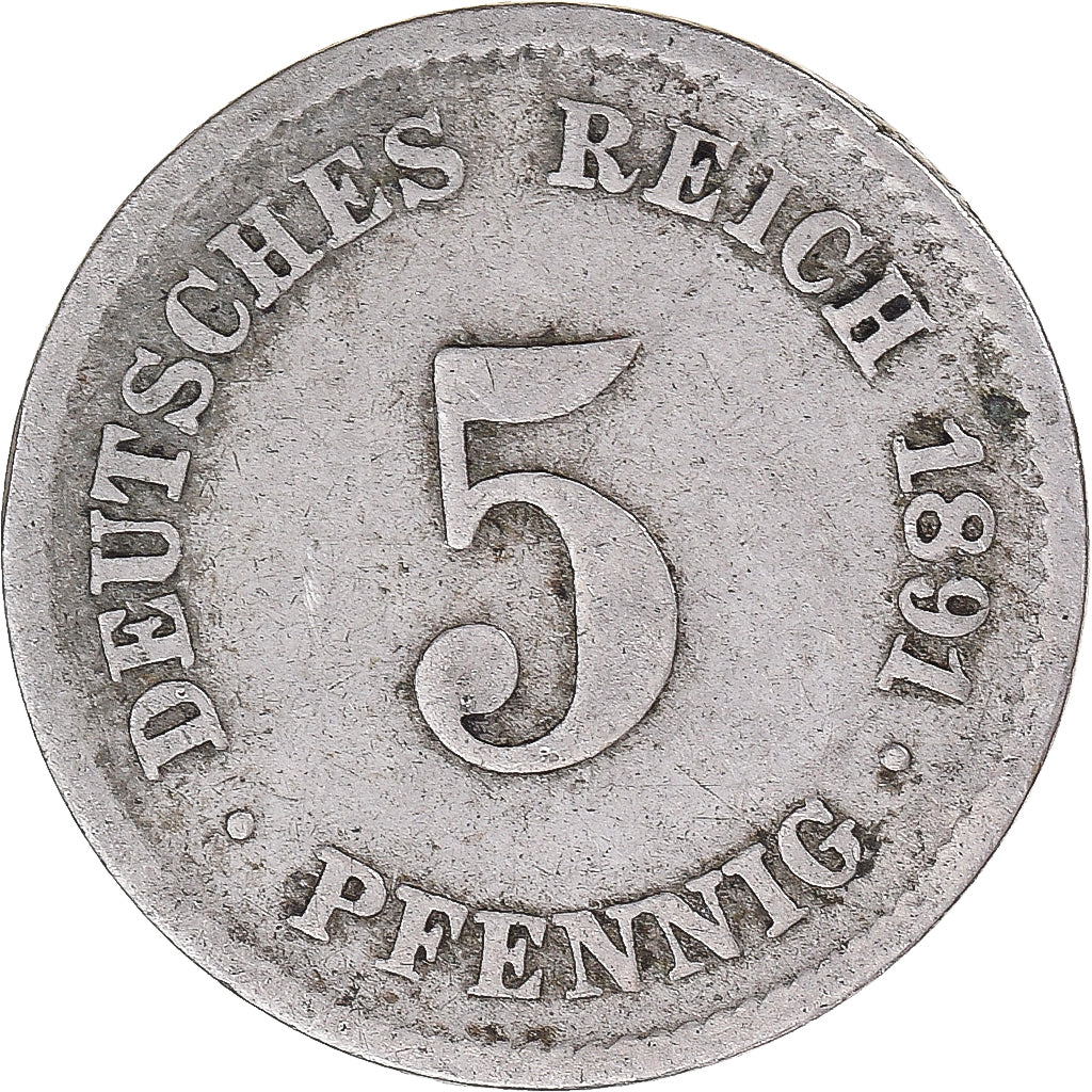 Munten, Duitsland, 5 Pfennig, 1891