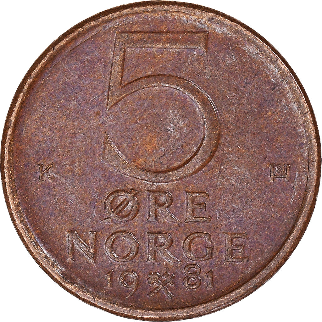 Munten, Noorwegen, 5 Öre, 1981