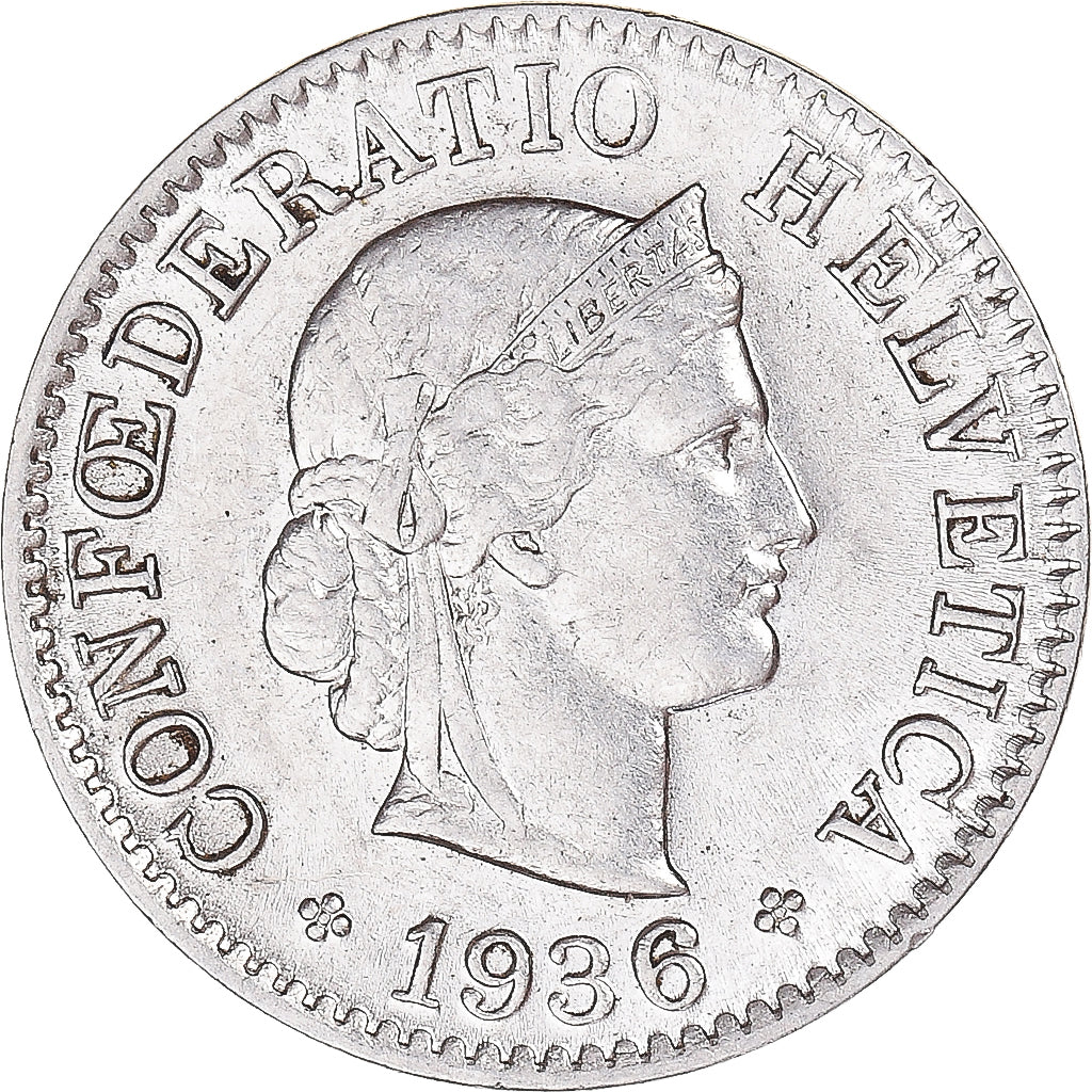 Munten, Zwitserland, 5 Rappen, 1936