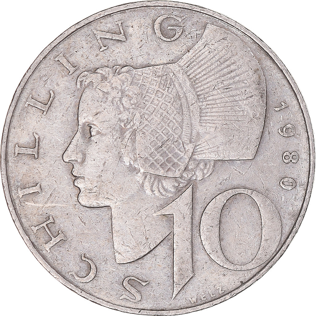 Monnaie, Autriche, 10 Schilling, 1980